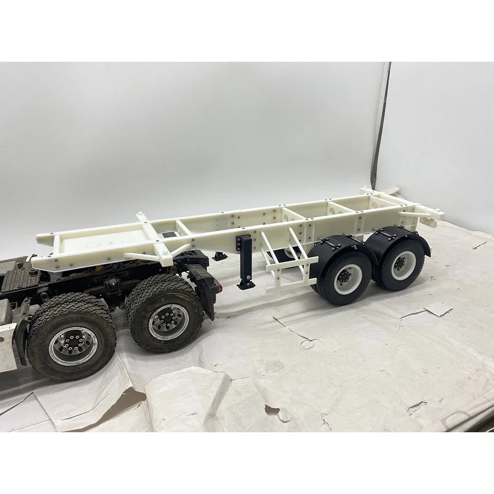 20-foot 1:14 Trailer Container Chassis Frame Trailer for 1/14 Tamiya RC Truck Scania 770S Actros 3363 Volvo MAN LESU Car Parts