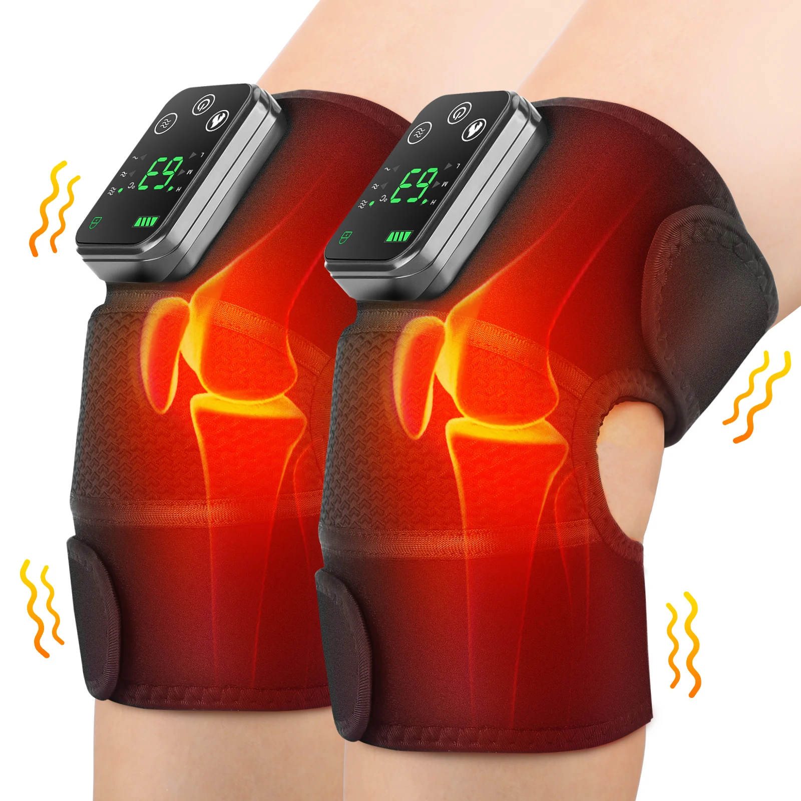 Eletric Heating Knee Massage Leg Massager Joint Physiotherapy Osteoarthritis Vibrator Knee Pad Relief Pain Shoulder Arthritis