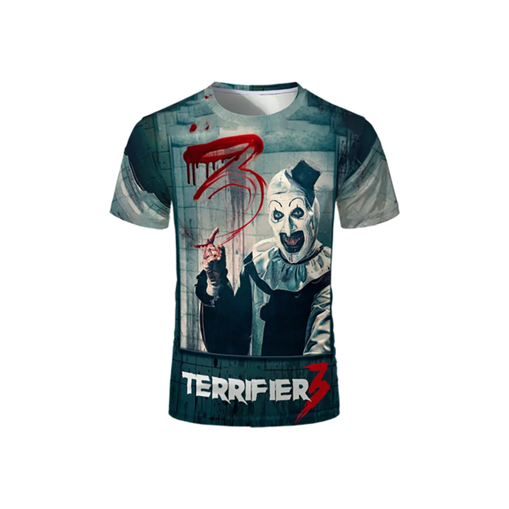 Terrifier Horror 3D Print T-Shirts Men Women Casual Fashion Streetwear Oversized Short Sleeve T Shirt Tees Tops Man Clothing