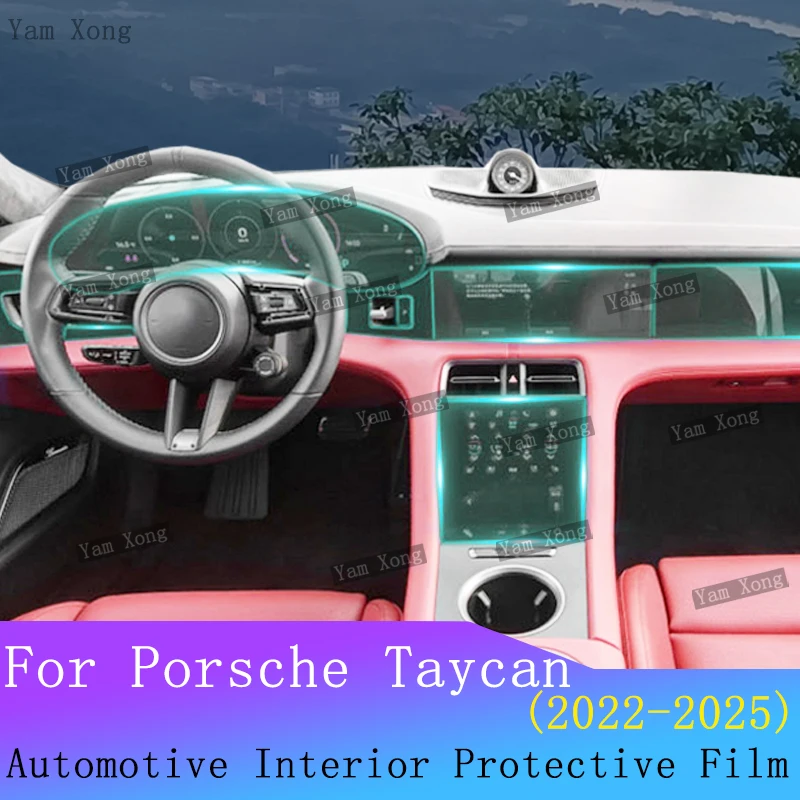 

For PORSCHE Taycan Automotive Full set interior film Panel Navigation Screen TPU Protective Film LED Cover Anti-Scratch Sticker