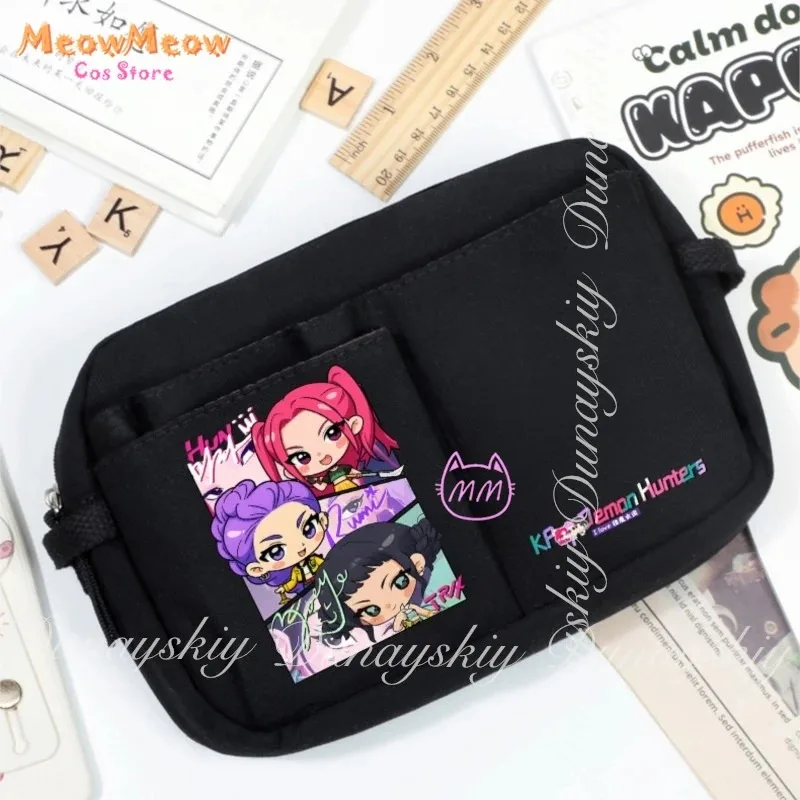 

KPop Demon Hunters Anime Movie Zoey Rumi Mira With Stationery Bag Canvas Pencil Case, Storage Bag Cosplay Costume Anime A Single
