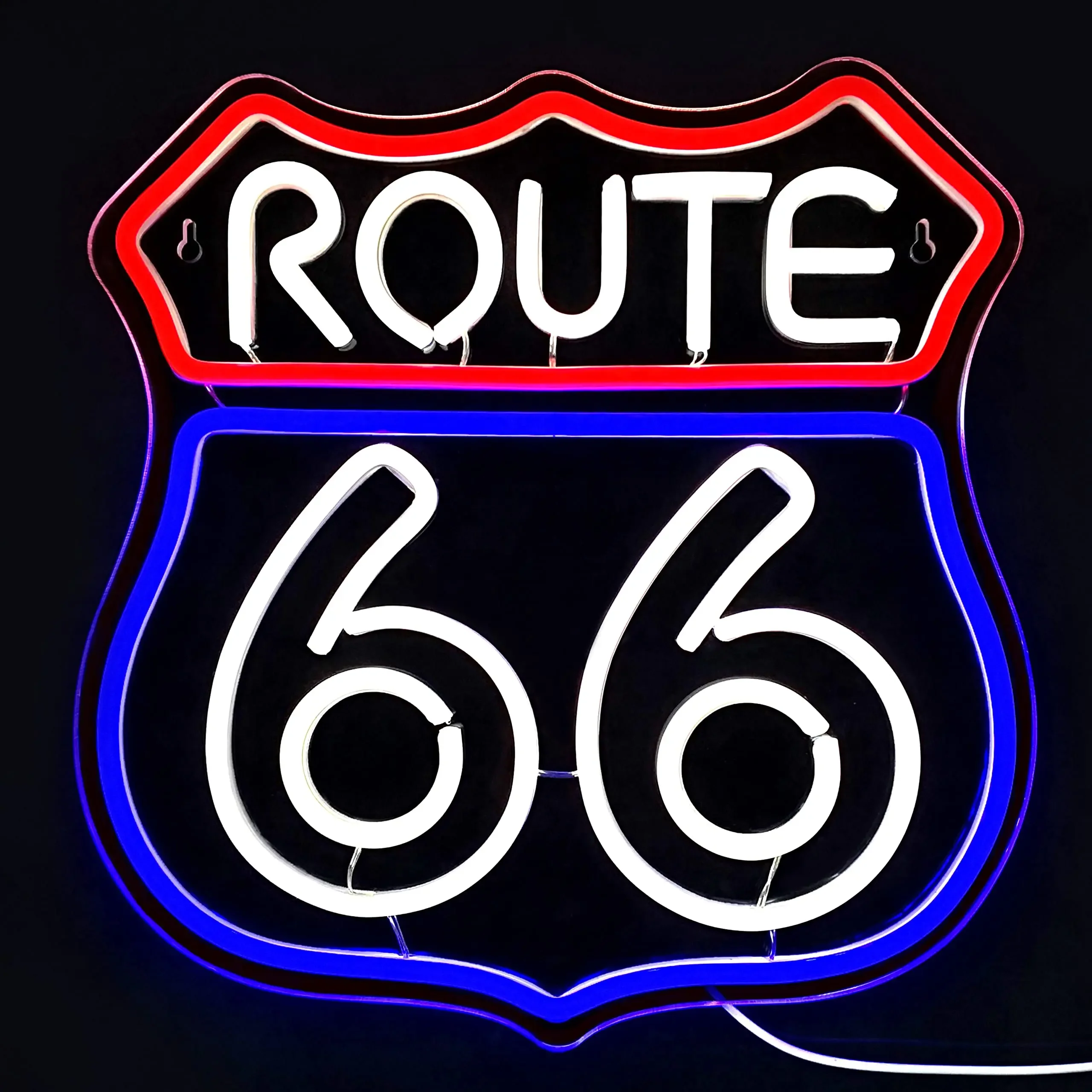 Route 66 Neon Sign Historic US High Way LED Sign for Bedroom Wall Decor Blue Neon Light Game Room Wall Sign Party Club Neon