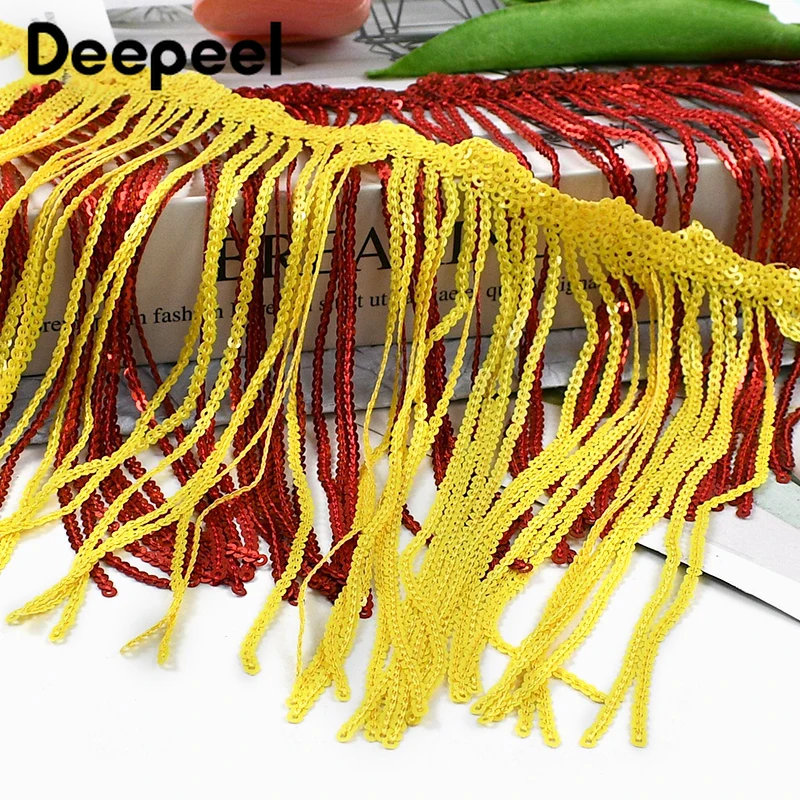 

2Yards 17cm Sequins Tassels Fringe for Latin Dress Clothes Lace Trim Curtain Decor Tassel Trimming Fringes Sewing Accessories