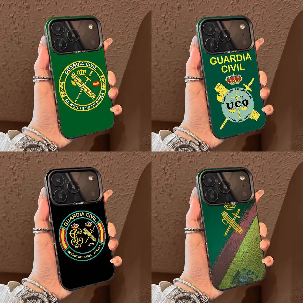 

Spain Spanish Guard Civil Emblem Phone Case For iPhone 17,16,15,14,13,12,11,Pro,Max,Plus,E,Air,Mini Black Tpu Cover