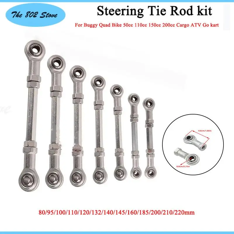 80–240 mm Spurstangen-Set, Kugelgelenk, M8, Kugelverbinder, Spurstange für elektrische Mini-Kinder, ATV, Go-Kart, Buggy, Quad, Dirt Pit Bike