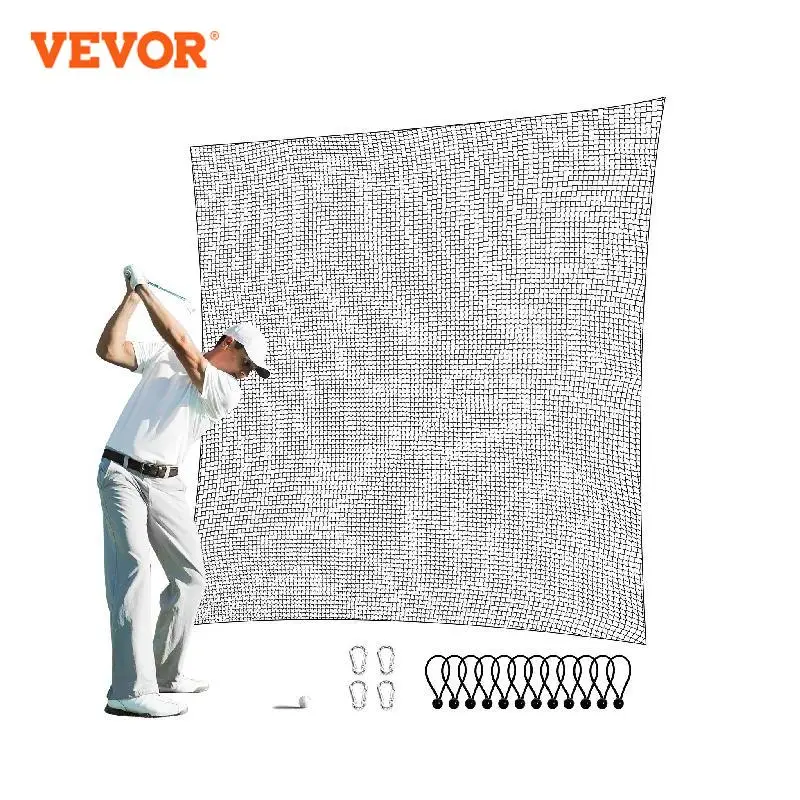 VEVOR 10/15ft Golf Net Golf Practice Net Indoor Hitting Net for Golf Baseball Hockey Soccer Heavy Duty Nylon Ball Net Barrier