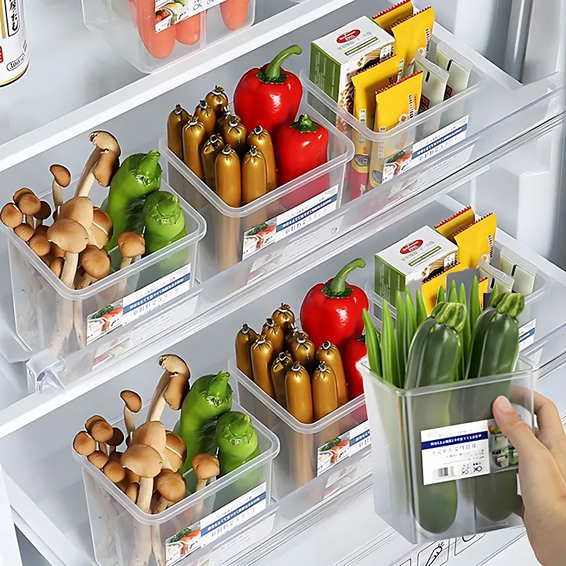 Refrigerator Storage Boxes Food Fresh Organizer Cold Storage Crisper Fruit Spice Food Container Box Household Kitchen Organizer