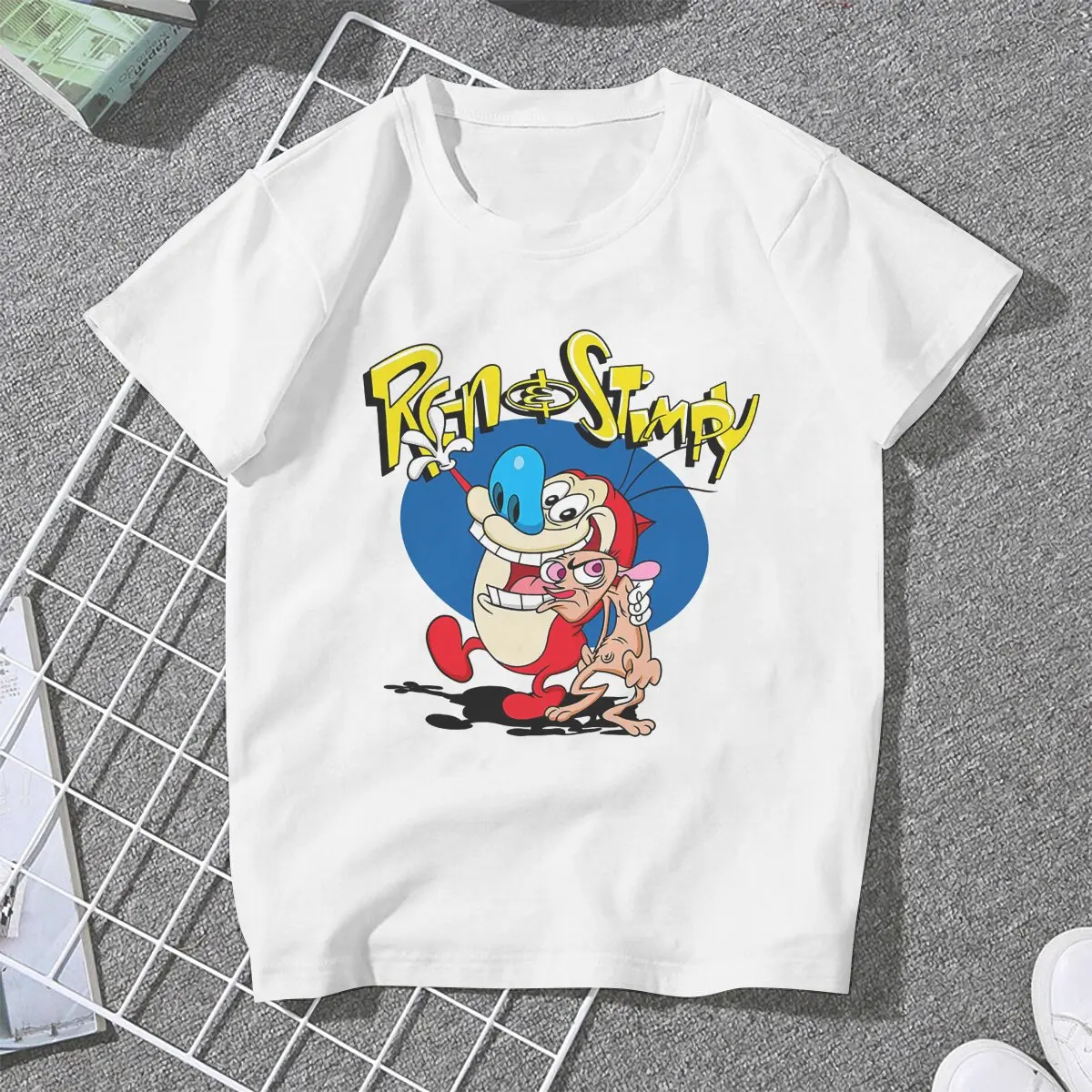 Game Ren And Stimpy Good Friend T Shirt Harajuku Gothic Women's Polyester Tshirt O-Neck