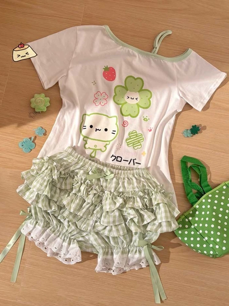 Camisetas elegantes Vintage Kawaii para mujer, Tops Y2K, ropa gótica, ropa de calle, camisetas de subcultura, moda japonesa de verano