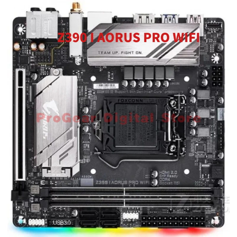 

Материнская плата Gigabyte Z390 I AORUS PRO WIFI LGA1151 Mini-ITX поддерживает процессоры Intel Core 8-го/9-го поколения