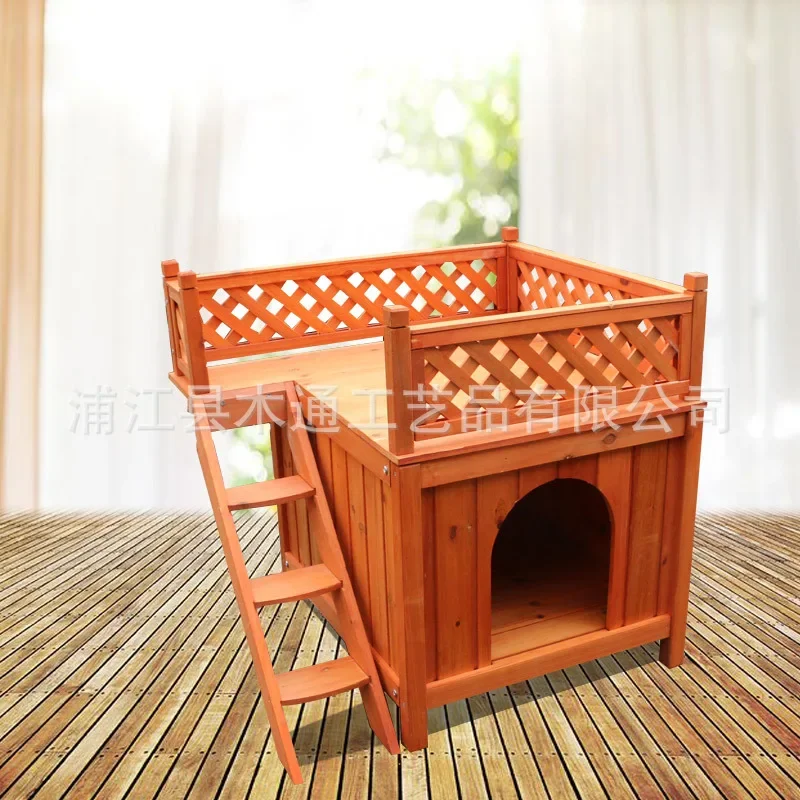 

Teddy's Nest Kennel Wooden Cage Kennel Dog Furniture Small Double Deck Kennel Cat Villa Cat Nest Cattery