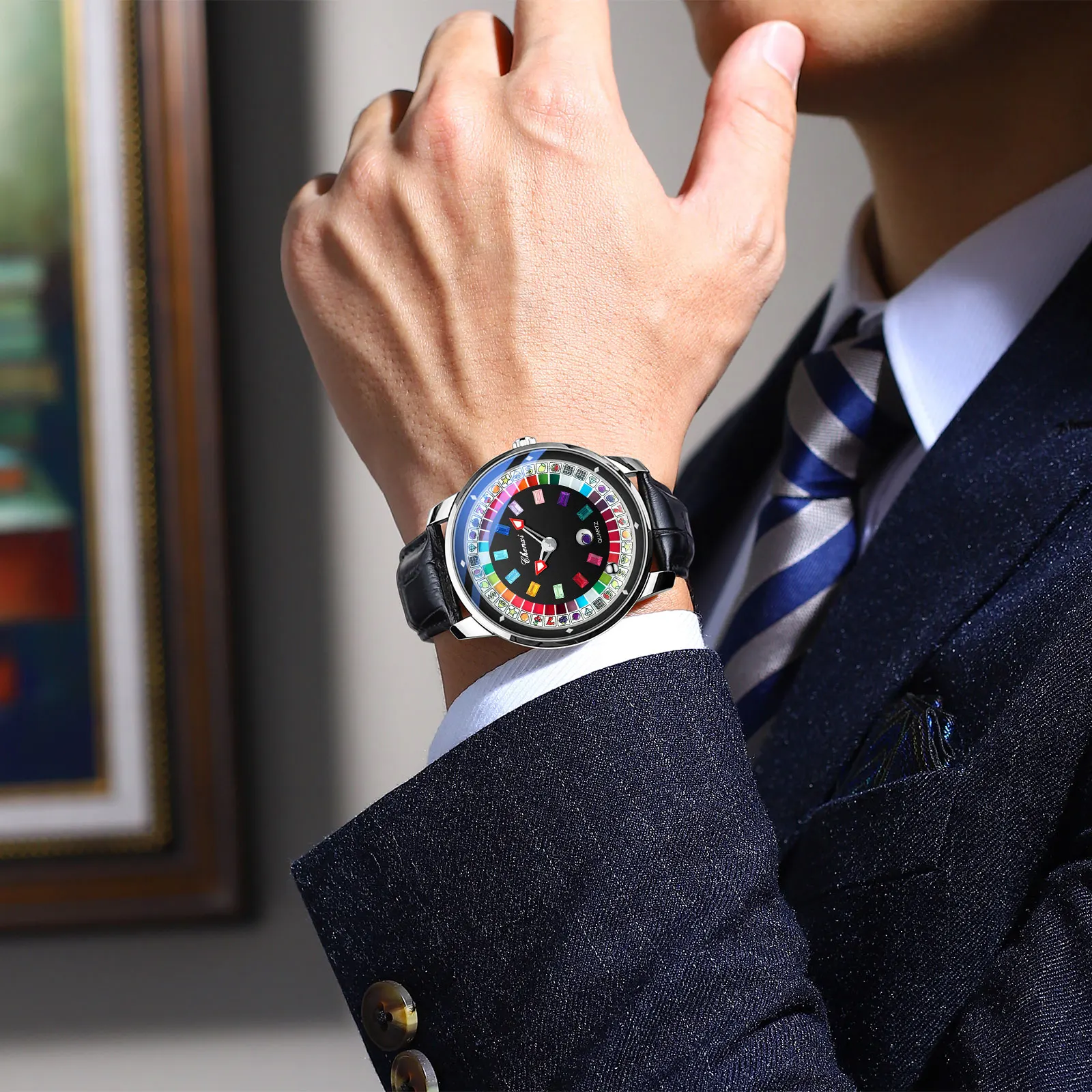 CHENXI 6362 Fashion Quartz Watches for Man Creative Rotating Dial