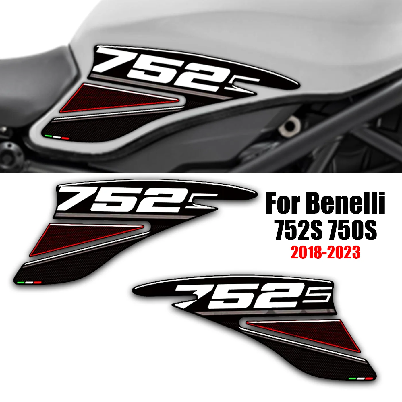 

752S 750S For Benelli adhesive Stickers Decals 752S 750S 2018-2024 Protector Tank Pad Side Grips Gas Fuel Oil Kit Knee