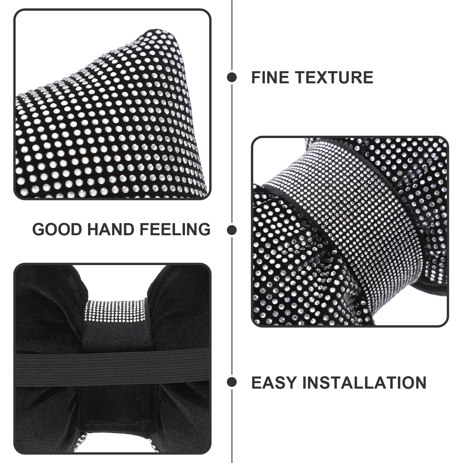 

2 pcs Rhinestone Bow Car Neck Support Pillow Pp Cotton Vehicle Headrest Cushion Bling Auto Decor Comfort Relief