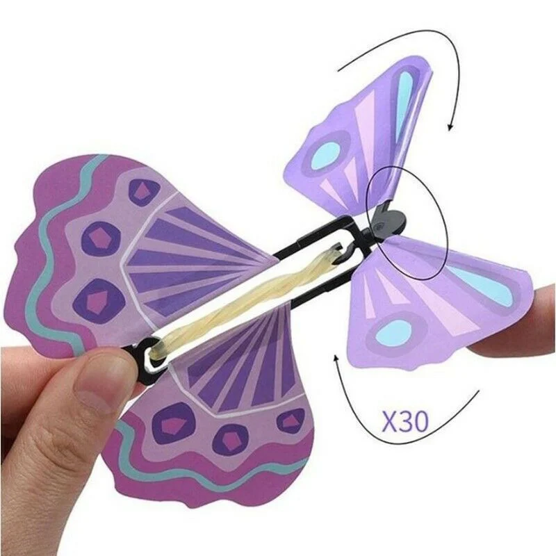 10Pcs Magic Flying Butterfly Fairy Flying Toys Wind Up Butterfly Toys Great Surprise Party Great Surprise Gift Magic Tricks