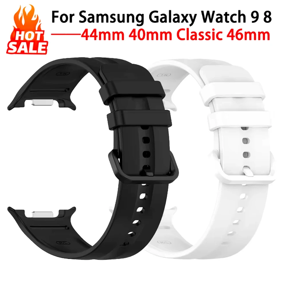 Silicone Strap for Samsung Galaxy Watch 9 8 40mm 44mm Sports Band Bracelet for Galaxy Watch 8 Classic 46mm Watchband Accessories