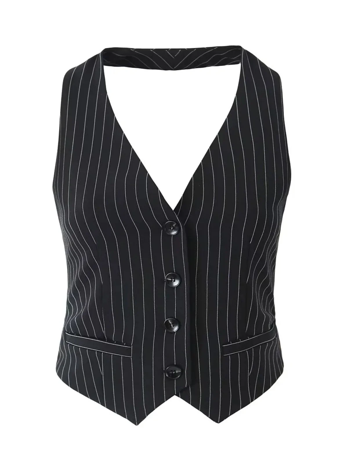 

Slim Fit V-Ne Bal Jaet Женский дизайн Ne Hanging Stripe Pattern ort Street Sle с застежкой на одной пуговице