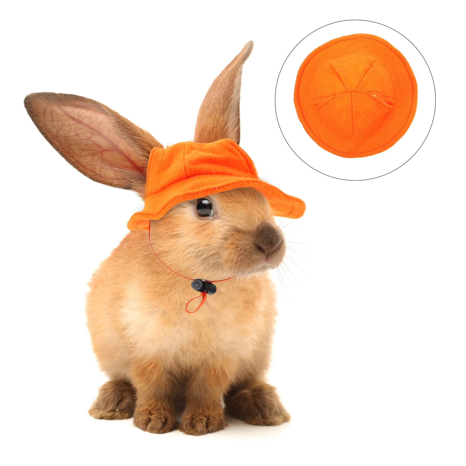 

Orange Pet Hat Soft Felt Material Cute Bunny Head Cover for Small Animals Comfortable Lightweight Party Photo Prop Accessory