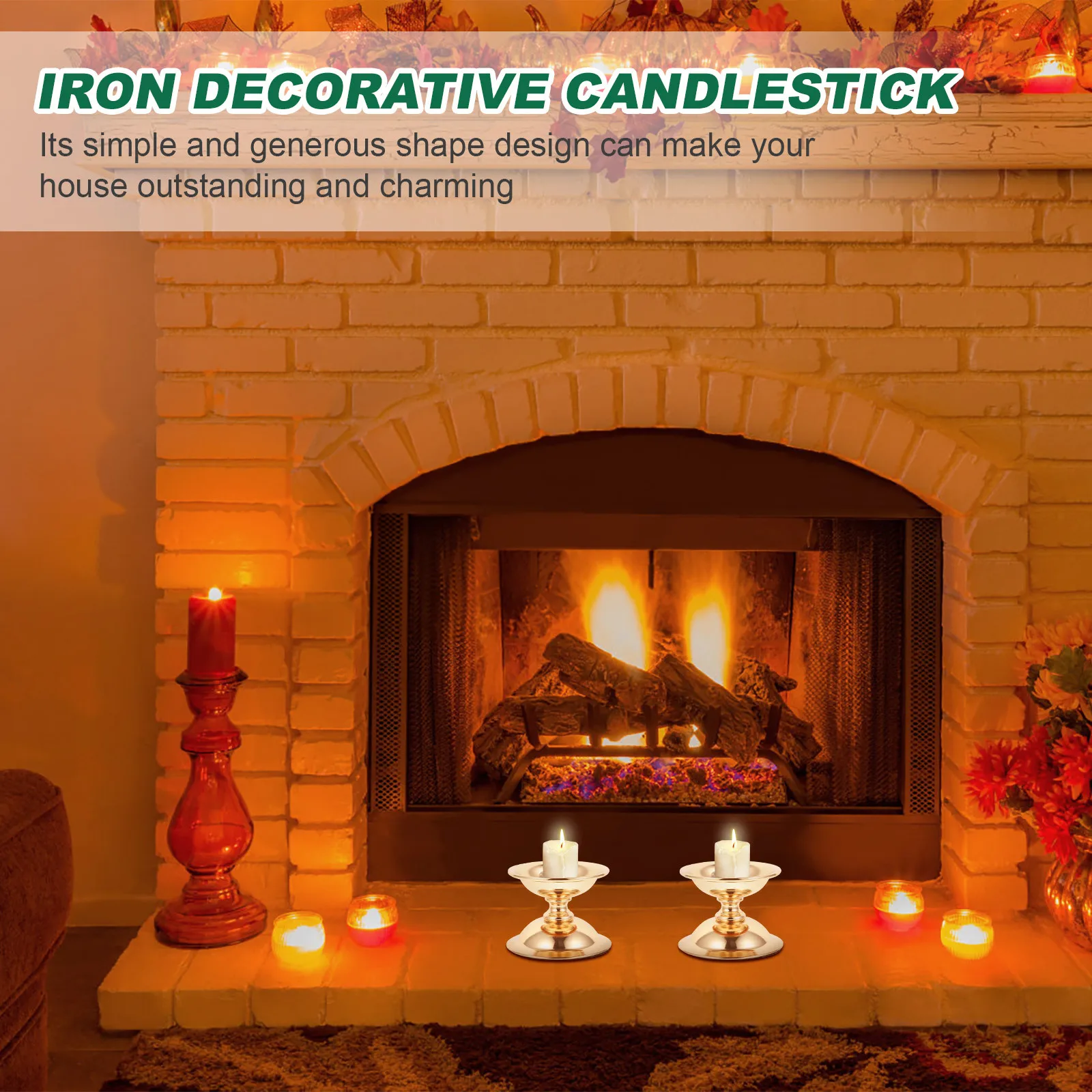 

2pcs Iron Candlestick Base Premium Metal Aromatherapy Holder Rustic Decorative Home Ornament Wedding