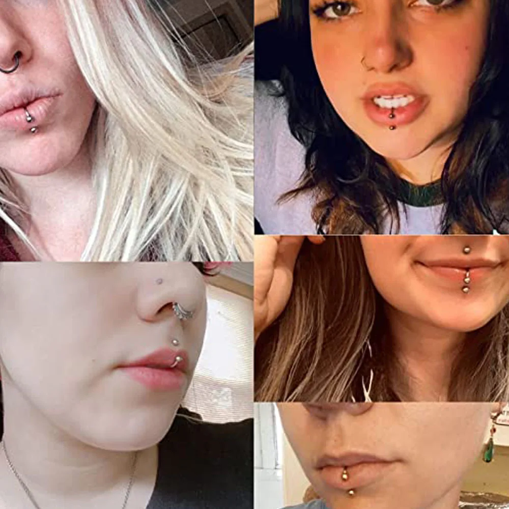 16G Labret Monroe Lip Rings Stainless Steel Lippy Loop Labret Monroe Medusa Stud U Shaped Medusa Piercing Jewelry