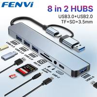 2 in 1 4/5/7/8 Port Type C USB 3.0 High-speed Transmission Extender Suitable for mobile Phones, Tablets, USB multi port HUB