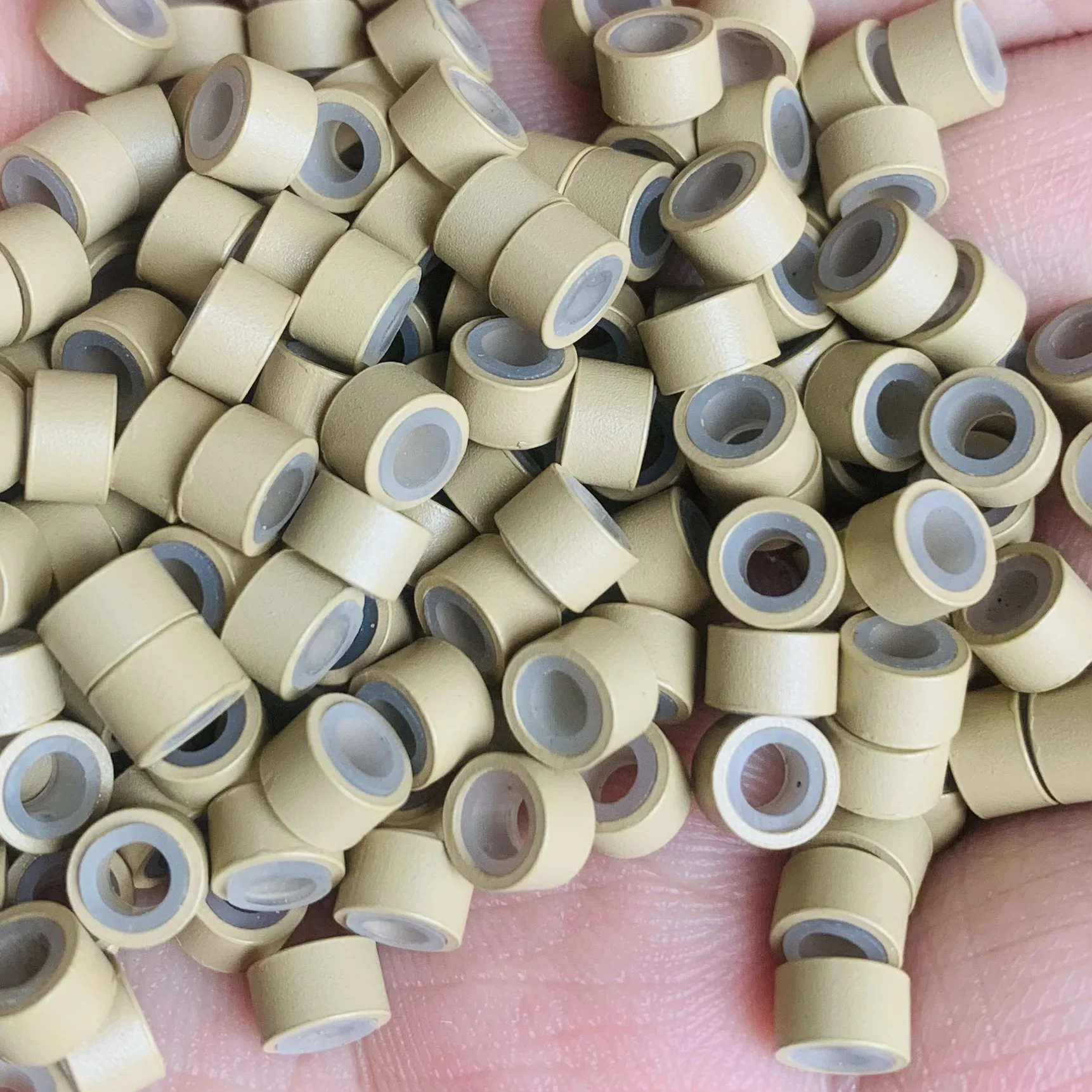 500 шт. миниатюрные кольца с силиконовой подкладкой 5,0*3,0*3,0 мм бусины-цепочки для самостоятельного изготовления ювелирных изделий, инструмент для обжима процесса соединения волос