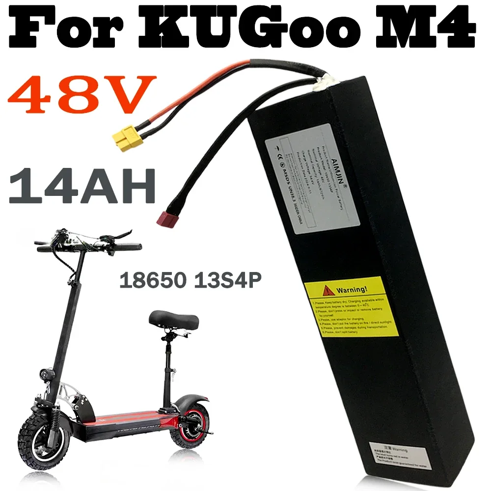Original 18650 13s4p for Kugoo M4 48V 14000mAh high-power 672Wh Li-ion Battery Pack M4 Electric Scooter Battery Built in BMS