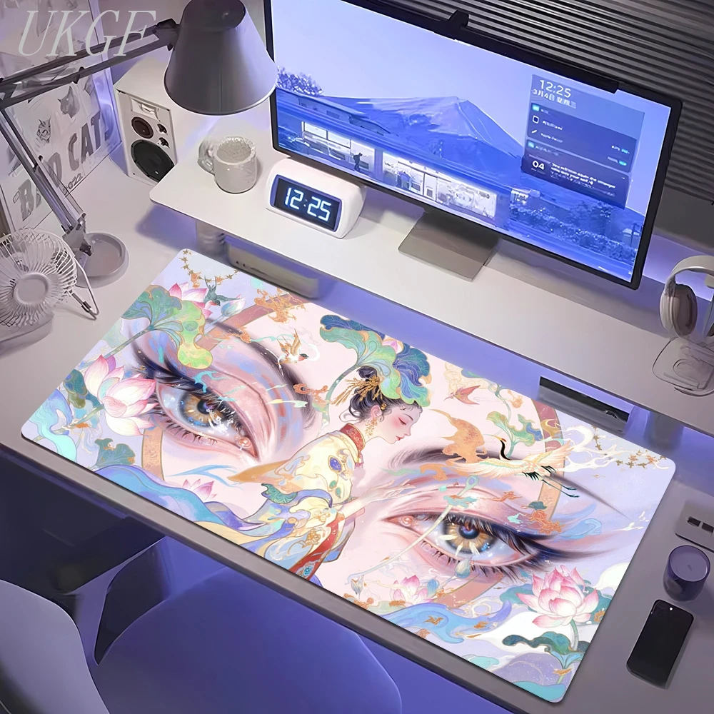 Tappetino per mouse Xxl Speed Eyes Mausepad Anime Stile antico Ragazza Tappetino da scrivania grande Accessori da scrivania Tappetini da gioco per ufficio Tappetino da scrivania per computer
