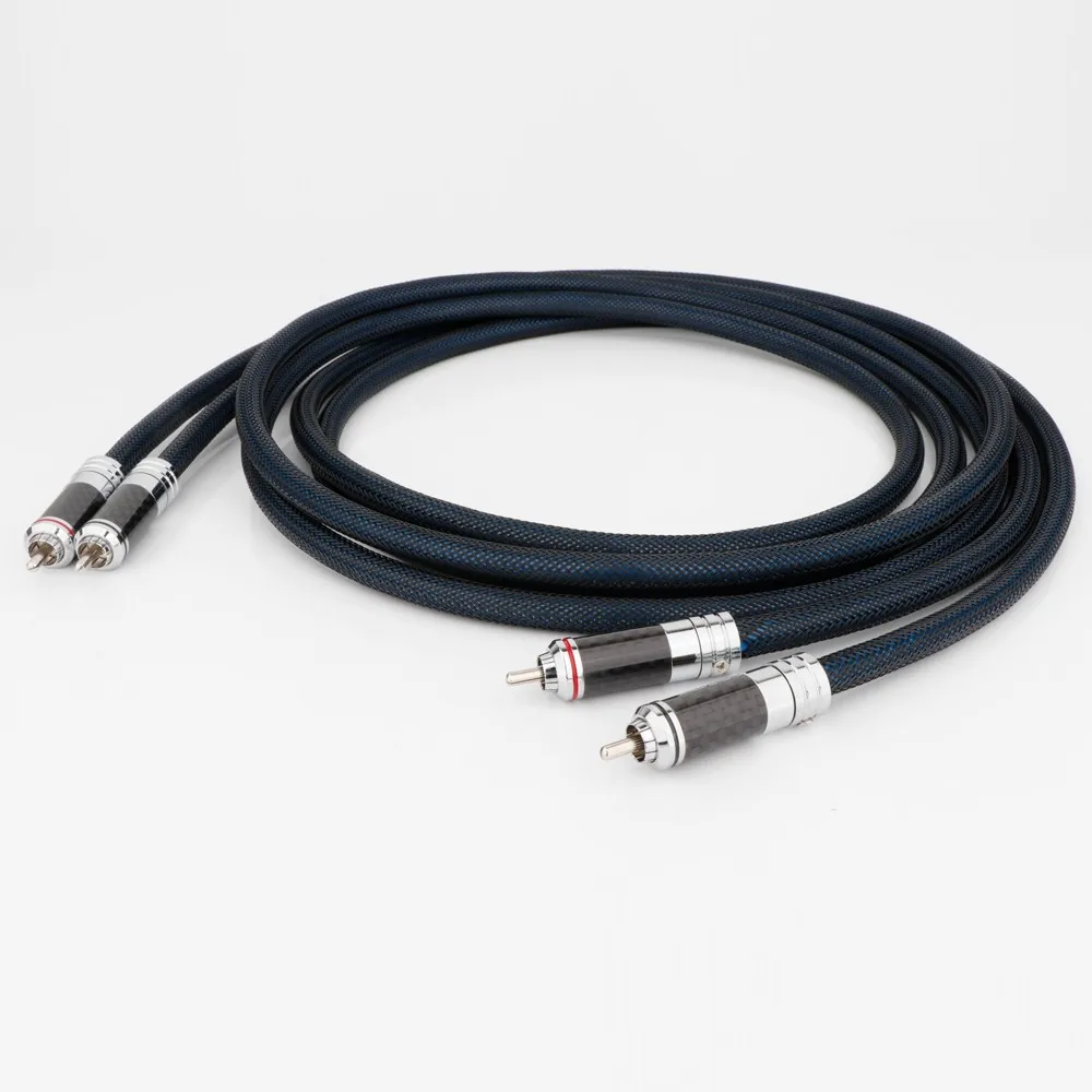 Silver Plated XLR/RCA Balanced High End Audio Interconnect Cables Balanced XLR/RCA Audio Cable Carbon fiber XLR/RCA plug