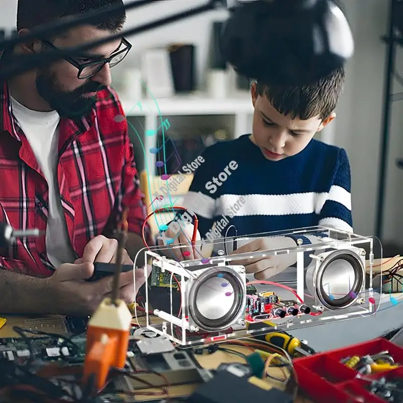 For Kids Adults, Teachers DIY Bluetooth Speaker Kit Mini Stereo Amplifier Dual Channel STEM Soldering Practice Kit-ABVK