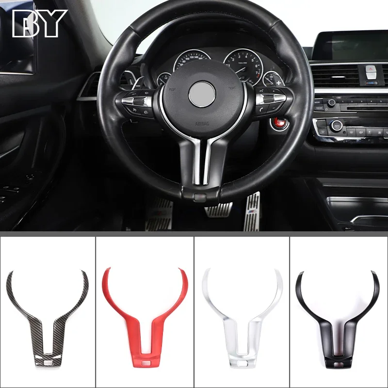 For BMW F20 F22 F21 F30 F32 F33 F36 F06 F12 F13 X5 F15 X6 F16 ABS Carbon Fiber Steering Wheel Decorative Strip Car Accessories