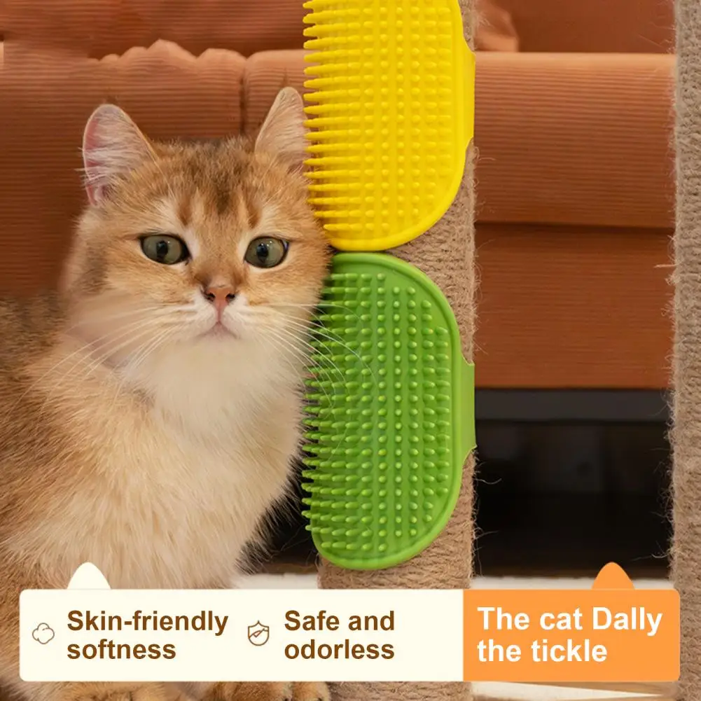 

Cat Face Scratcher Brush Wall Corner Self-Cleaning Brush Comb Play Cat Toy Pet Self Groomer Massage Comb Cat Hair Removal