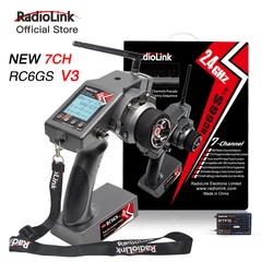 Radiolink RC6GS V3 2.4G trasmettitore Radio a 7 canali con ricevitore R7FG telemetria giroscopio incluso telecomando per barca RC