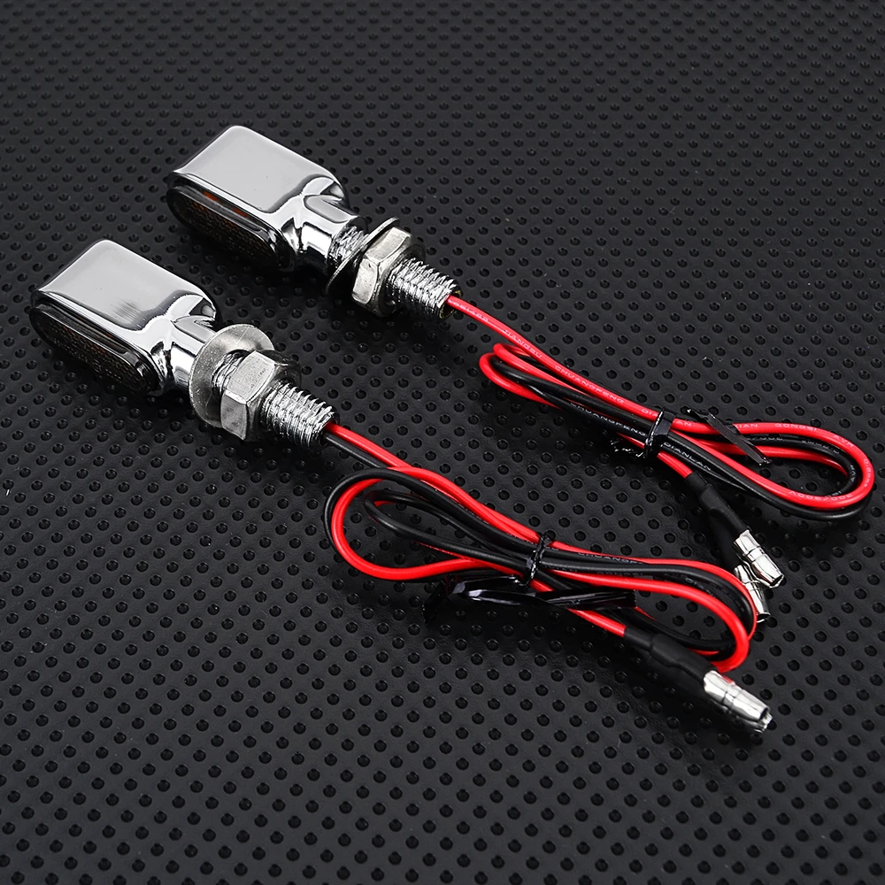 Mini intermitente cromado para motocicleta, luces LED de señal de giro para accesorios de motocicleta Cafe Racer con aprobación E24 Emark, 2 uds.