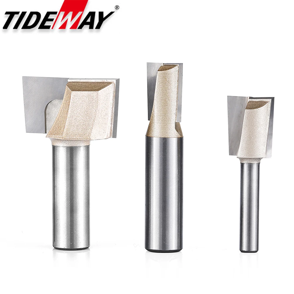 Tideway-Bottom Limpeza Router Bits para Madeira, Shank Carpintaria, Cortador de fenda plana, Grau Profissional, 1/2 \