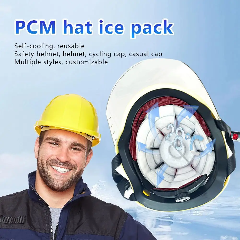 PCM Hat Ice Pack Heatstroke Prevention raffreddamento Outdoor Self-Cooling Reusble casco di sicurezza berretto da ciclismo sensazione di raffreddamento duratura