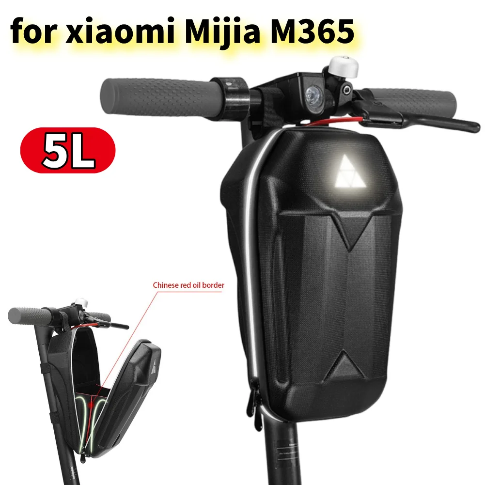 

5L Electric Scooter Front Storage Bag EVA Hard Shell Bag Bicycle Large Capacity Waterproof Skateboard Hanging Case Carry Bag