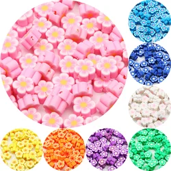 20/50/100pcs 10mm Multicolor Clay Flower Beads Polymer Clay Beads Loose Spacer Beads For Jewelry Making Diy Bracelet Accessories