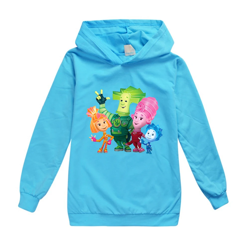 Kids Spring Autumn Hoodies for Boys Tops Cartoon The Fixies Sweatshirts Witch Wizard Funny Hooded Clothes Girls Long Sleeves