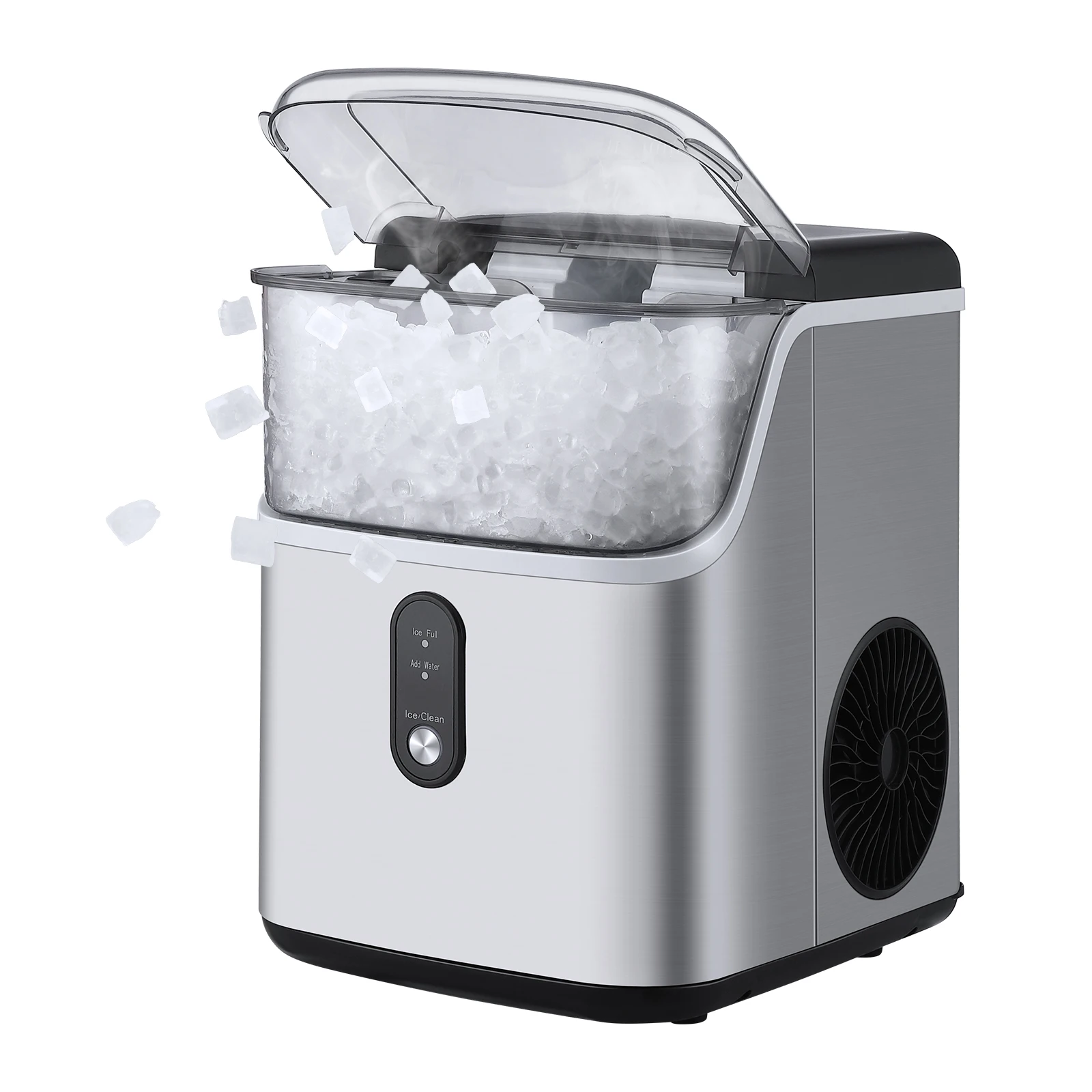 Ice Makers Countertop, Pebble Ice Maker Machine with 33lbs/24H Soft Ice, Self-Cleaning Sonic Ice Maker with Ice Scoop Basket