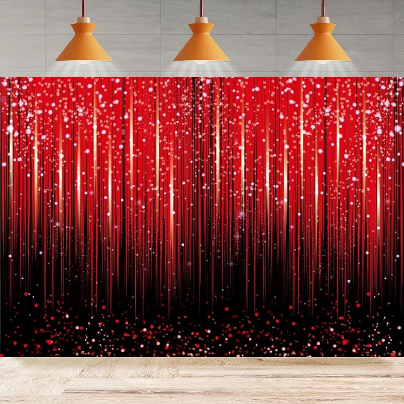 

Photography Backdrop Black And Red Glitter Bokeh Sequin Spots Birthday Background Baby Shower Home Party Backdrop Wall Banner