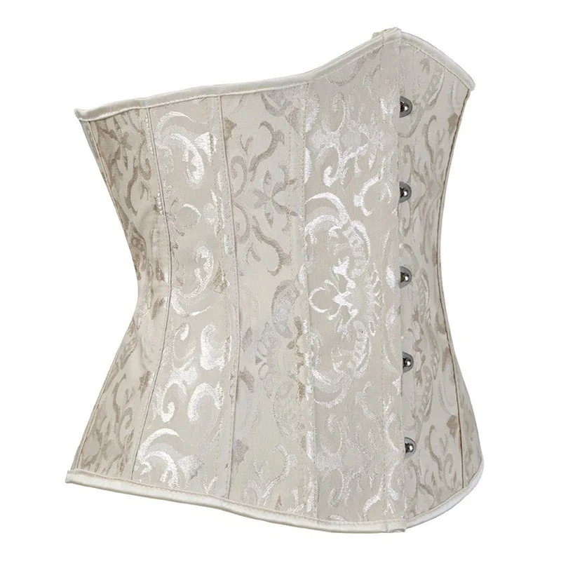 XXXS Size Women Gothic Sexy Satin Underbust Corset Bustier Waist Cincher Slimming Body Shaper Corselete Lingerie Party Clubwear