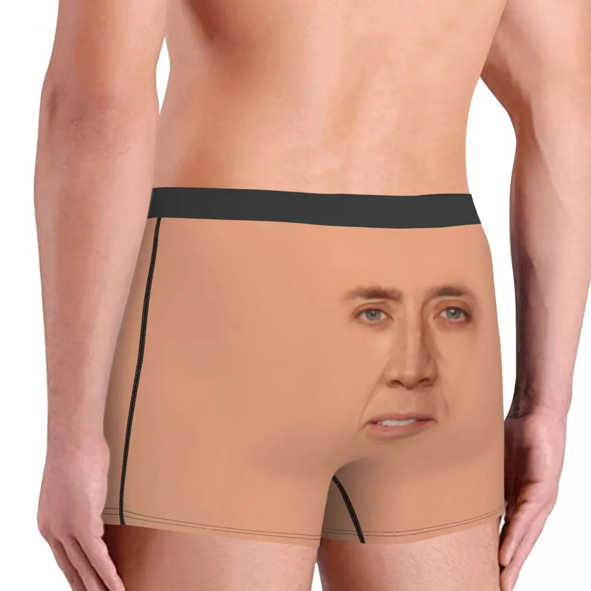 Custom Nicolas Cage Meme Underwear Male Print Funny Boxer Shorts Panties Briefs Soft Underpants