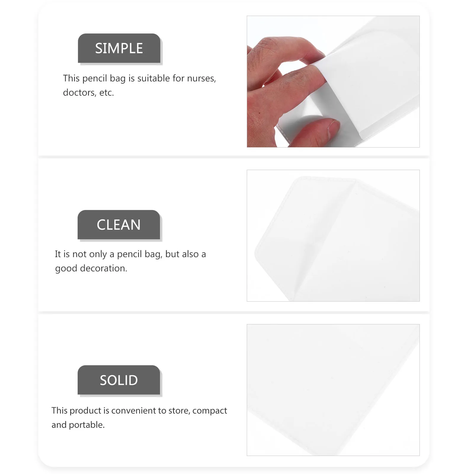 

10 Pcs Pencil Case Bag Nursing Pouch for Pens Folding Nurse Organizer Inserting Doctor Pvc Large Capacity Accessories Travel