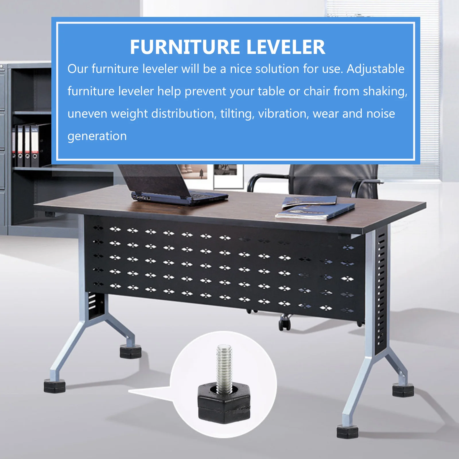 

20pcs Adjustable Furniture Feet Pads Heavy Duty Leveling Mats For Sofa Coffee Table Chair Anti-Slip Sturdy Plastic Cabinet Leg