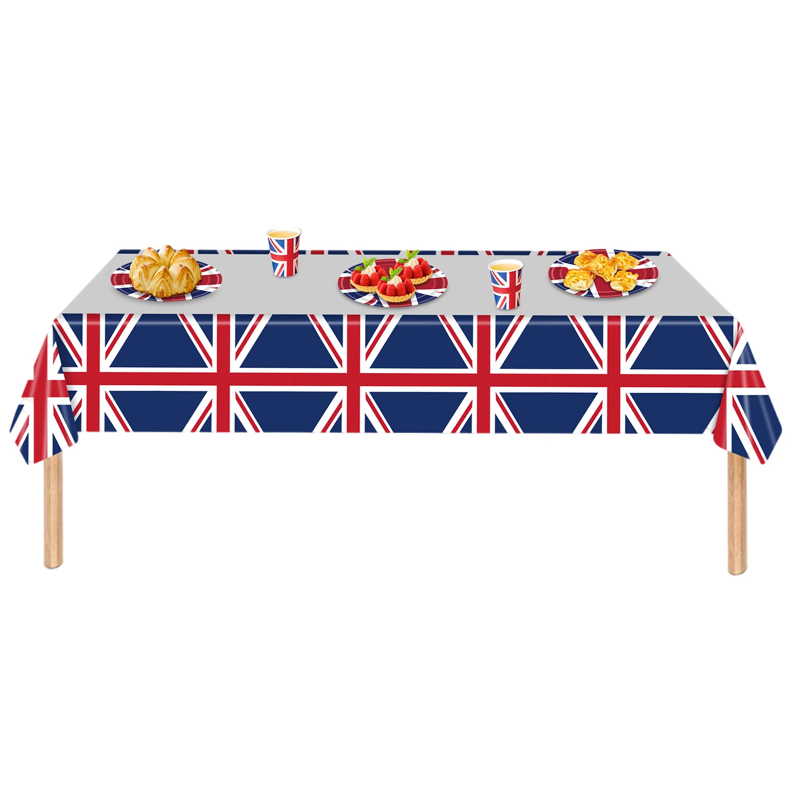 Waterproof  220*130cm Table Cover Union Jack Table Cover Great Britain PE Tablecloth Covers British Ornaments For Party Supplies