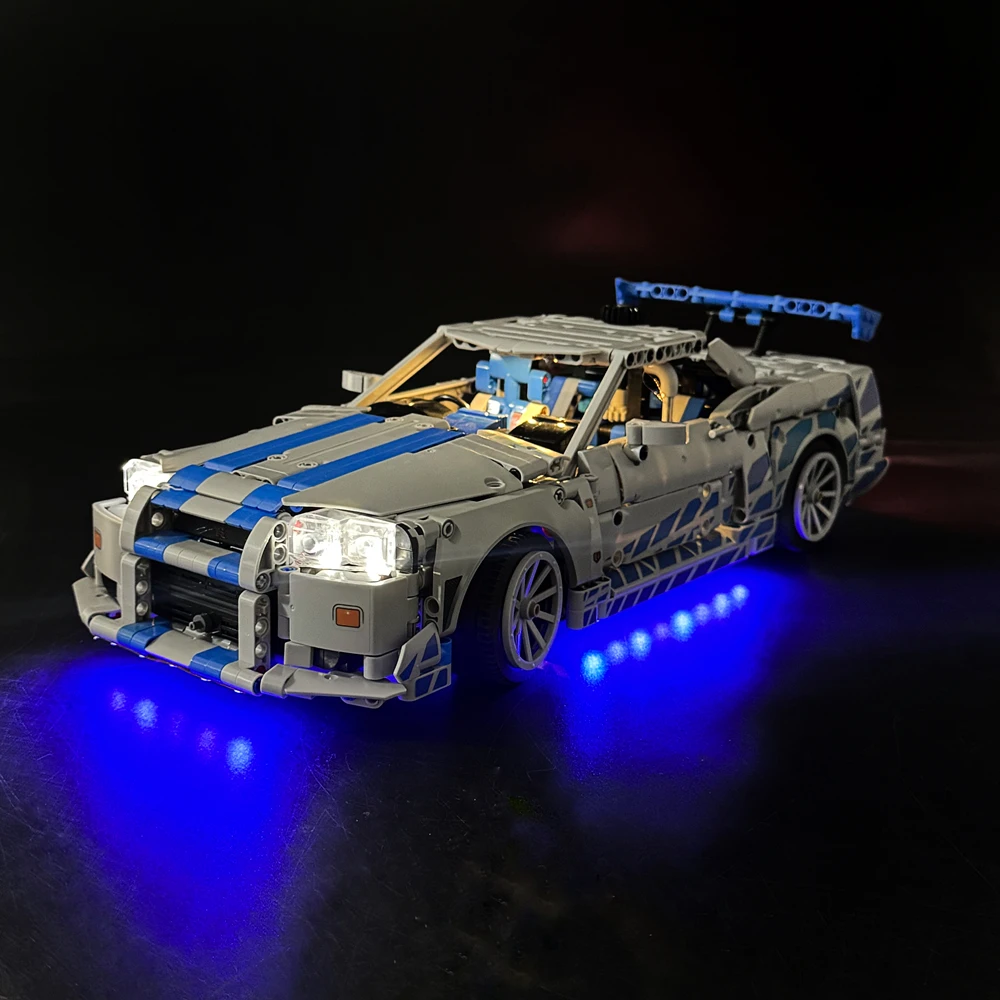 

BYB LED Light Kit For LEGO 42210 2 Fast 2 Furious Nissan Skyline GT-R (R34) Car Remote Control (Not Include Model)