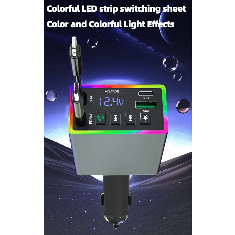 KEBIDUMEI FM Transmitter Bluetooth 5.3 Receiver USB Charger 3.1A Power Adapter Hands-free MP3 Player Car Electronics Accessories