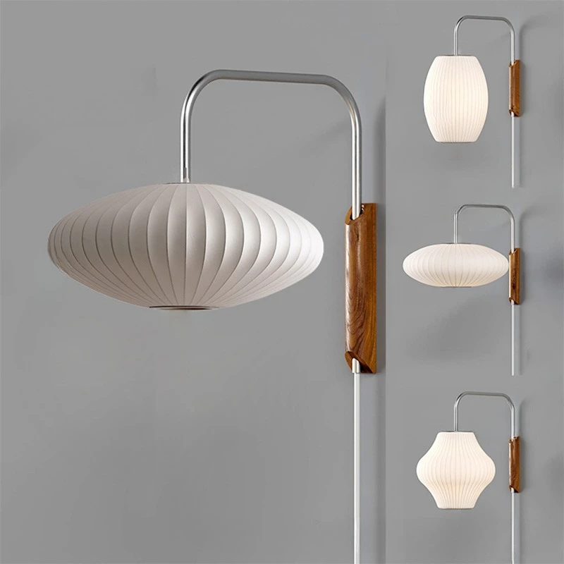 Imitation silk wabi wind Japanese Internet celebrity creative pull wire bed and breakfast lamp