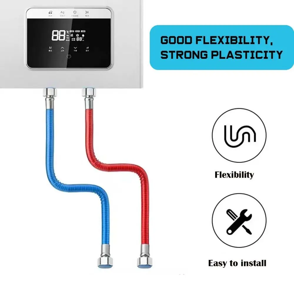 خرطوم رأس دش محمول مرن أنبوب مموج من الفولاذ المقاوم للصدأ أنبوب تمديد مضاد لللف بالضغط العالي #5